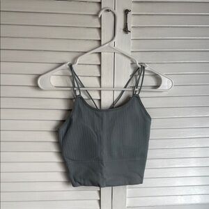Women's Ribbed Gray Tank Top